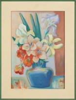 Maggie Laubser; Still Life with Day Lilies and Irises