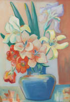 Maggie Laubser; Still Life with Day Lilies and Irises