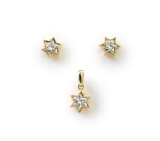 Diamond star pendant and earring suite