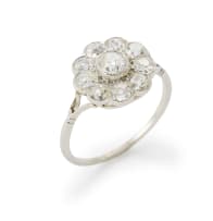 Diamond daisy cluster ring