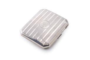 A George V silver cigarette case, Henry Matthews, Birmingham, 1920