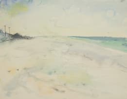 Maud Sumner; Beach Landscape, with Telegraph Poles