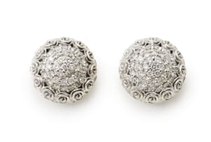 Jenna Clifford; Diamond rose earrings
