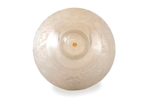 René Lalique; René Lalique 'Aras' opalescent, frosted and blue-patinated glass vase, No. 919, designed 1924