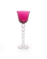 Cristalleries de Saint-Louis; Set of eight Saint-Louis coloured crystal 'bubbles' wine glasses, 20th century