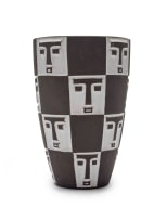 Jaap Ravelli; 'Mask' black and white earthenware vase