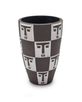 Jaap Ravelli; 'Mask' black and white earthenware vase