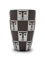 Jaap Ravelli; 'Mask' black and white earthenware vase