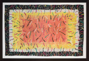 Durant Sihlali; Untitled (Abstract in Orange and Black)
