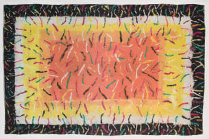 Durant Sihlali; Untitled (Abstract in Orange and Black)
