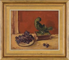 Anton Petrus Hendriks; Still Life with Bird and Grapes