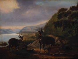 Circle of Thomas Baines; Three Buck in a Landscape