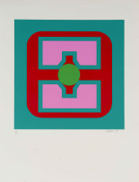 Trevor Coleman; Geometric Abstract in Pink, Red and Green