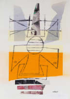 Trevor Coleman; Untitled (Abstract in Orange and Grey)