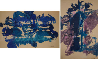 Trevor Coleman; Abstract in Blue; Abstract in Blue and Purple, two