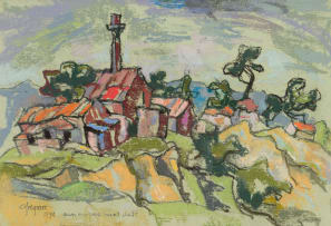 Gregoire Boonzaier; Village with Church Spire
