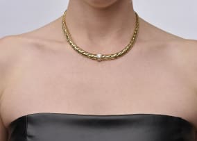 Diamond foxtail necklace