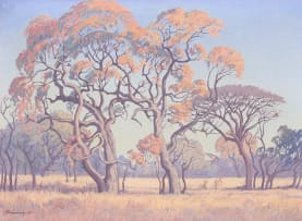 Jacob Hendrik Pierneef; Bushveld Landscape with Trees