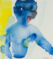 Banele Khoza; Abstract Portrait in Blue