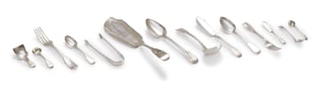 A miscellaneous group of George III silver 'Fiddle' pattern flatware, various makers and dates, 1804-1916