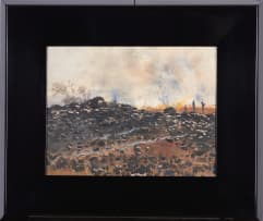 Frans Oerder; Landscape With Fire