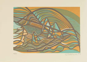 Cecil Skotnes; Untitled (Windstorm), from Man's Gold