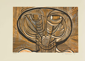 Cecil Skotnes; Untitled (Head), from Man's Gold