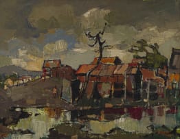 Gregoire Boonzaier; Pandokkies en Water (Shelters and Water)