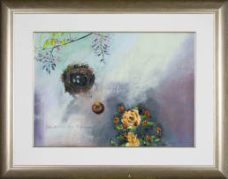 Louis Jansen van Vuuren; Bird's Nest with Eggs, Apple and Roses