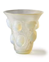 René Lalique; René Lalique 'Saint François' opalescent and clear frosted glass vase, No.1055, designed 1930