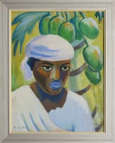 Maggie Laubser; Portrait of Boy under Paw-Paw Tree