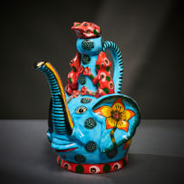 Ardmore Ceramic Studio; Elephant and frog teapot