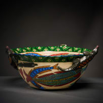 Ardmore Ceramic Studio; Lizard and fish bowl