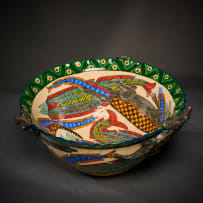 Ardmore Ceramic Studio; Lizard and fish bowl