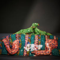Ardmore Ceramic Studio; Crocodile and lizard sculpture