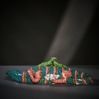 Ardmore Ceramic Studio; Crocodile and lizard sculpture