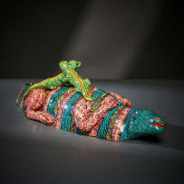 Ardmore Ceramic Studio; Crocodile and lizard sculpture