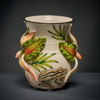 Ardmore Ceramic Studio; Striped frog vase