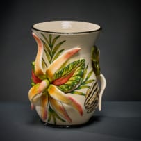 Ardmore Ceramic Studio; Striped frog vase