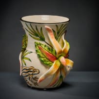 Ardmore Ceramic Studio; Striped frog vase