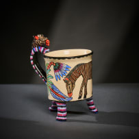Ardmore Ceramic Studio; Set of six animal mugs