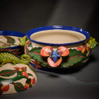 Ardmore Ceramic Studio; Three part chameleon tureen