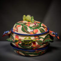 Ardmore Ceramic Studio; Three part chameleon tureen