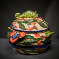 Ardmore Ceramic Studio; Three part chameleon tureen