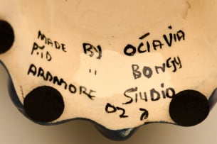 Ardmore Ceramic Studio; Zebra milk jug with orange flowers