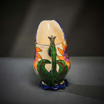 Ardmore Ceramic Studio; Zebra milk jug with orange flowers