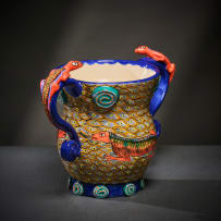 Ardmore Ceramic Studio; Lizard vase with handles