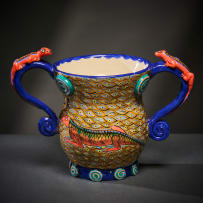 Ardmore Ceramic Studio; Lizard vase with handles