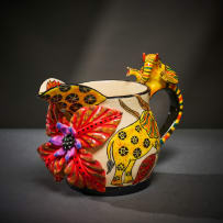 Ardmore Ceramic Studio; Yellow elephant milk jug
