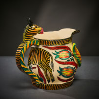 Ardmore Ceramic Studio; Zebra milk jug with leaves